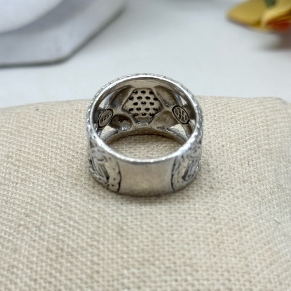 John Hardy Diamond Kawung Wide Band Ring .925 - Picture 7 of 9